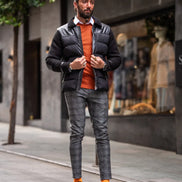 Rapid Slim Fit Zipper Black Wool Coat