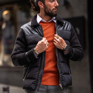 Rapid Slim Fit Zipper Black Wool Coat