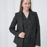 Black Striped Women Suit