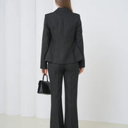 Black Striped Women Suit