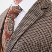 Ames Brown 3 Piece Shepherd's Check Wool Suit