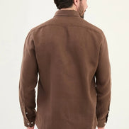 Marina Brown Mens Linen Shirt