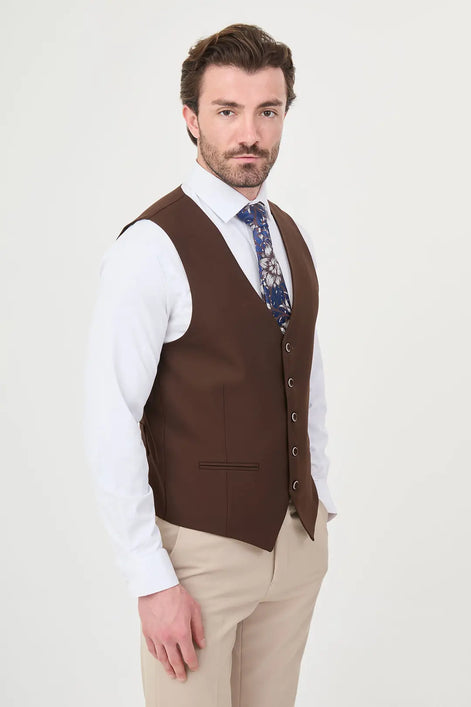 Brown Slim Vest