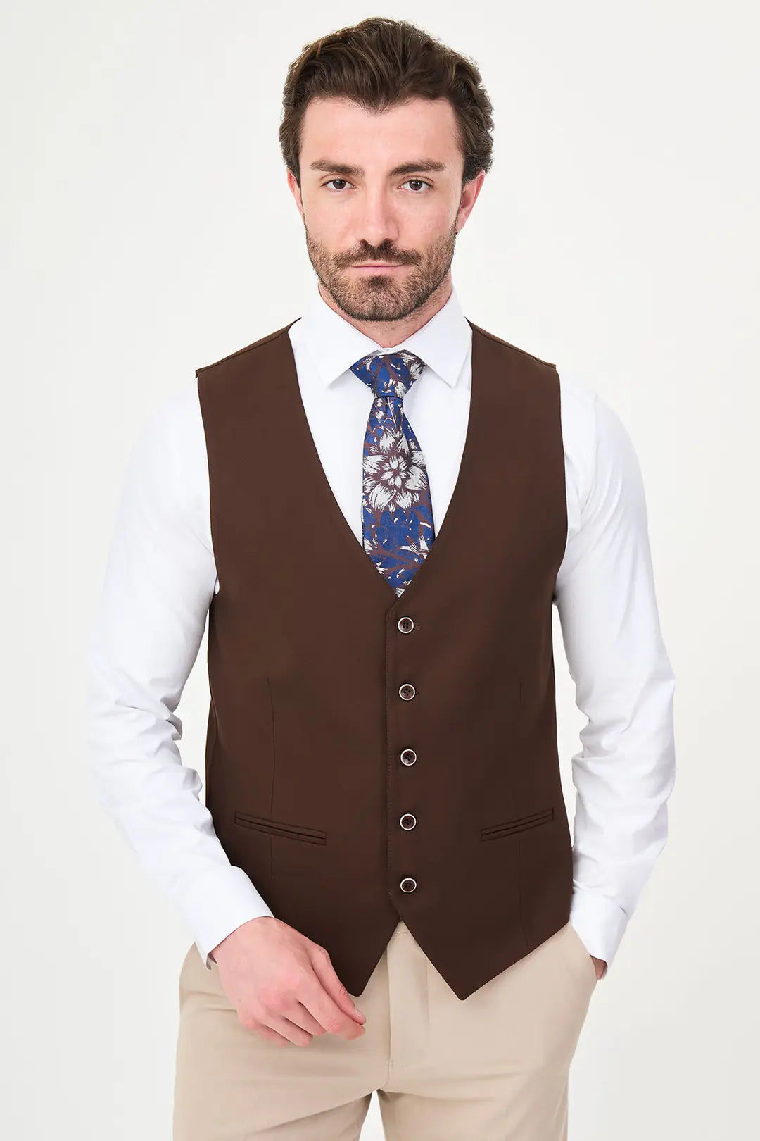 Brown Slim Vest