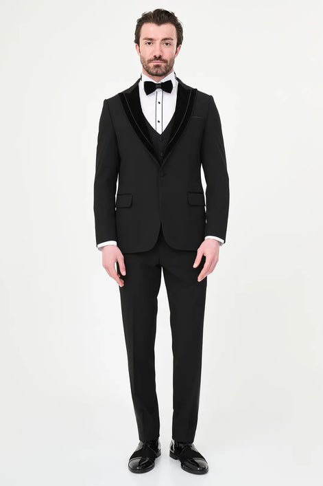 Black Velvet Peak Lapel Tuxedo