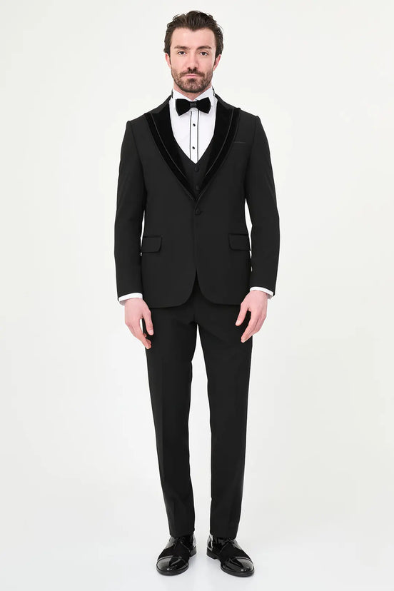 Black Velvet Peak Lapel Tuxedo