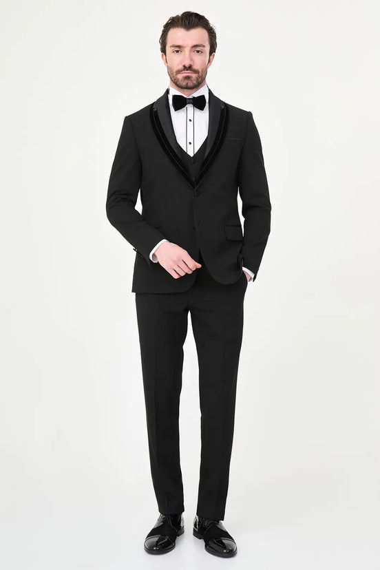 Black Velvet Shawl Lapel Tuxedo