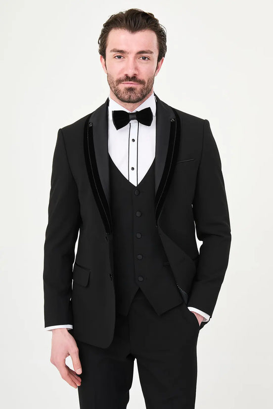 Black Velvet Shawl Lapel Tuxedo