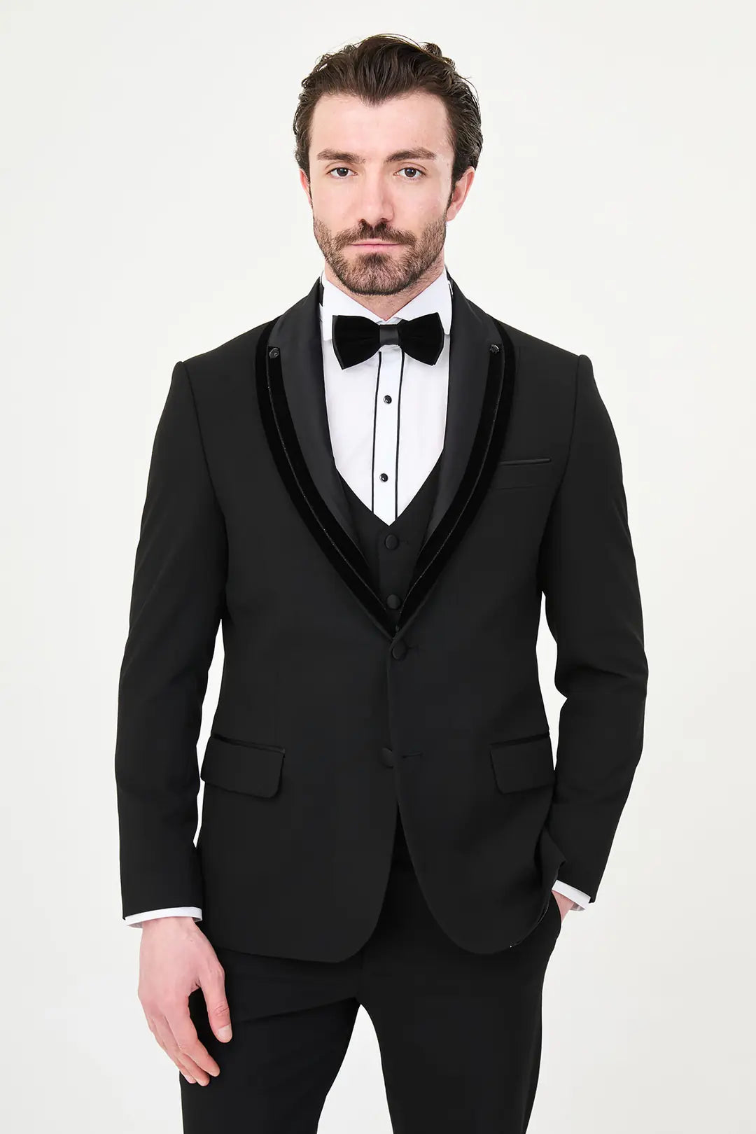 Black Velvet Shawl Lapel Tuxedo