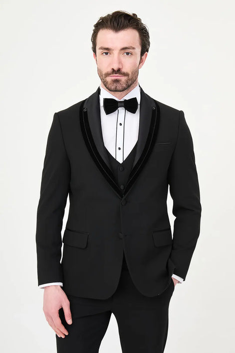Black Velvet Shawl Lapel Tuxedo