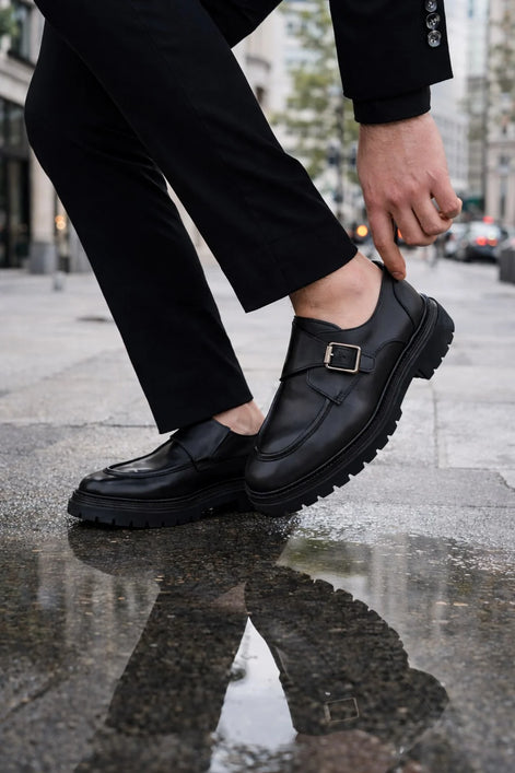 Pump Black Buckle Loafers