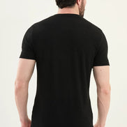 Checkered Black Crew Neck T Shirt