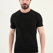 Checkered Black Crew Neck T Shirt