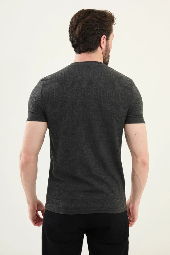Dark Gray Crew Neck T Shirt