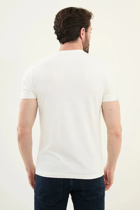 Checkered Off White Crew Neck T Shirt