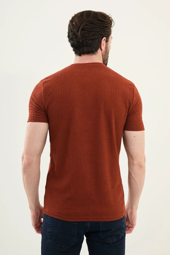 Rust Brown Crew Neck T Shirt