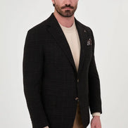dark charcoal plaid blazer