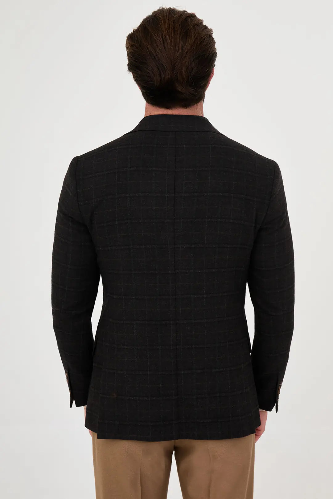 Dark Brown Wool Blazer Jacket