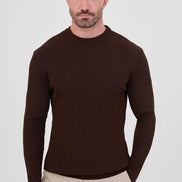 Coffee Chevron Knit Sweater