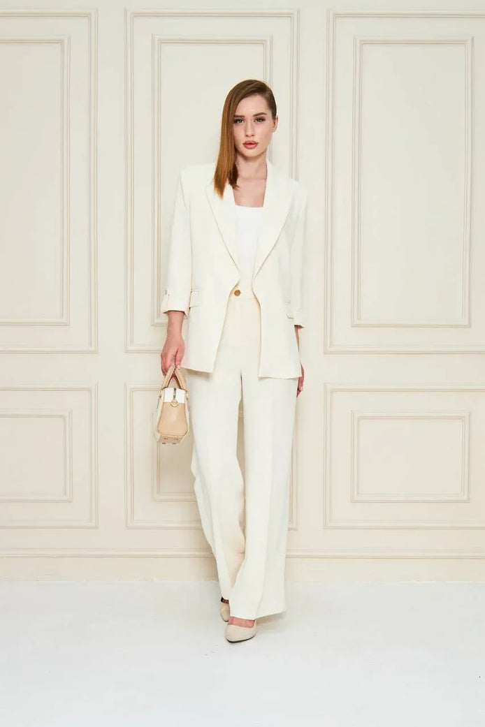 Cream Crepe Suit