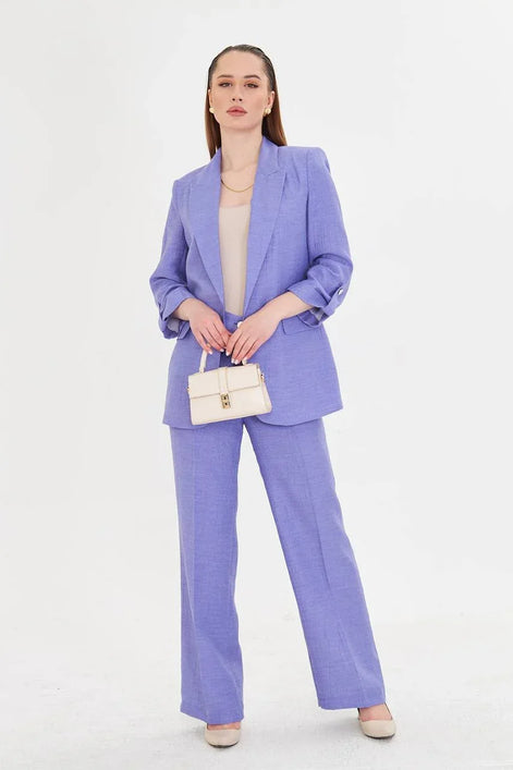 Embossed Linen Lavender Suit