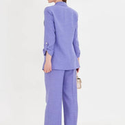 Purple Linen Suit