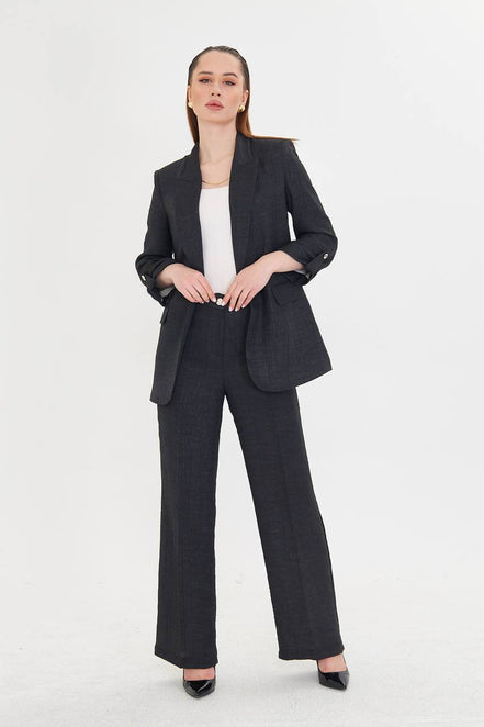Black Linen Suit for Women