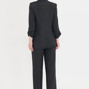 embossed linen black suit
