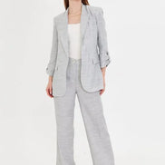 Embossed Linen Gray Suit