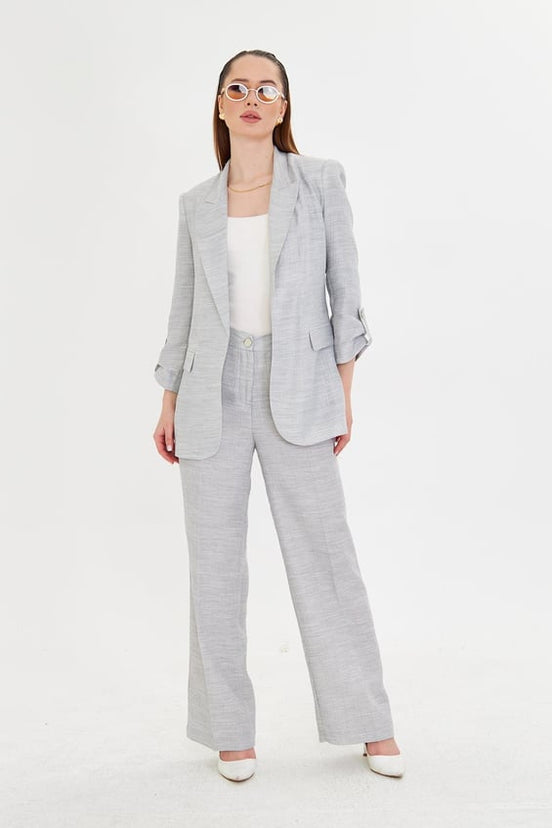 Embossed Linen Gray Suit