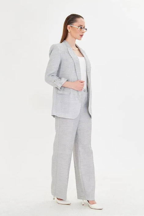 Gray Linen Suit