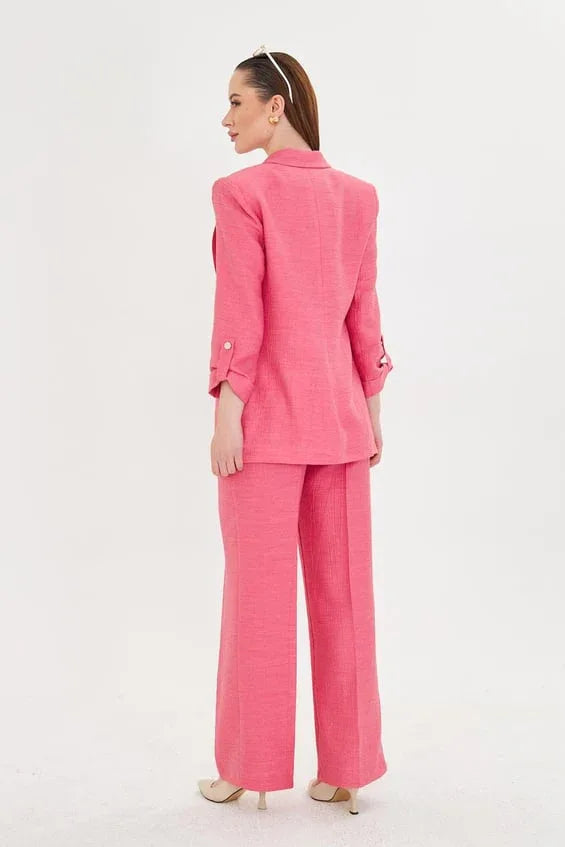 Pink Linen Suit