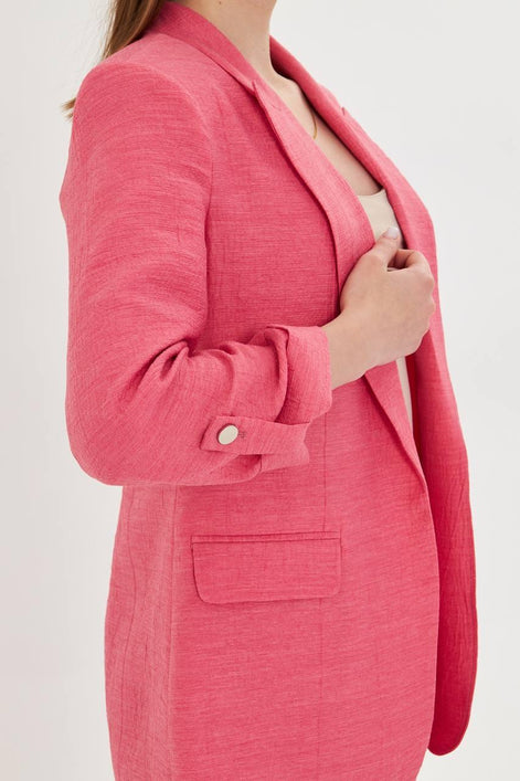 Embossed Linen Pink Suit