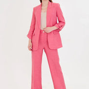 Embossed Linen Pink Suit