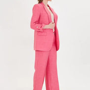 Embossed Linen Pink Suit for Women