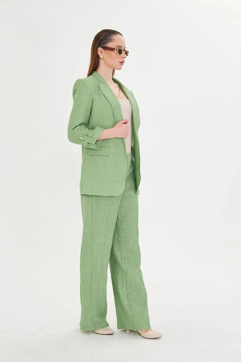Embossed Linen Sage Green Suit