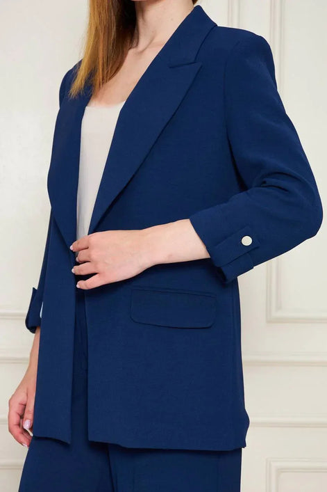Navy Blue Linen Suit