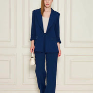 Navy Blue Crepe Suit