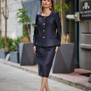 Navy Blue Skirt Suit