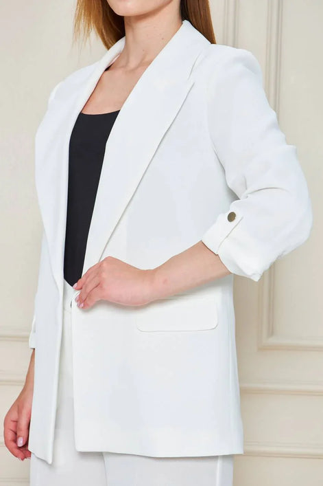 Off White Crepe Suit