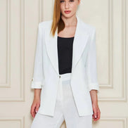 Off White Crepe Suit
