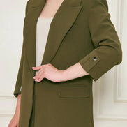 Olive Green Crepe Suit