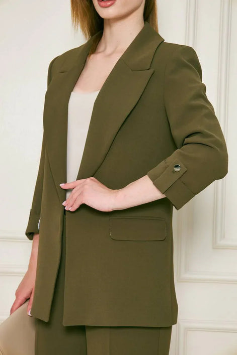 Olive Green Crepe Suit