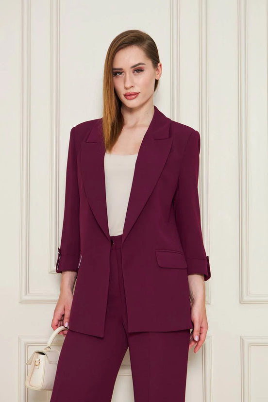 Plum Purple Crepe Suit