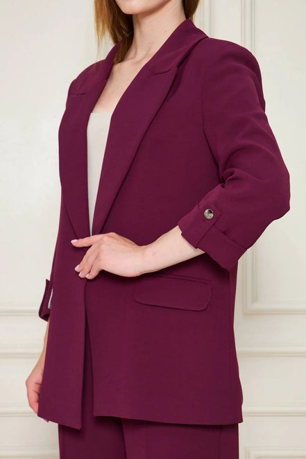 Plum Purple Crepe Suit