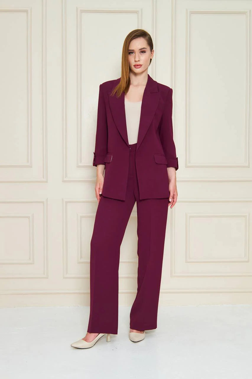 Plum Purple Crepe Suit
