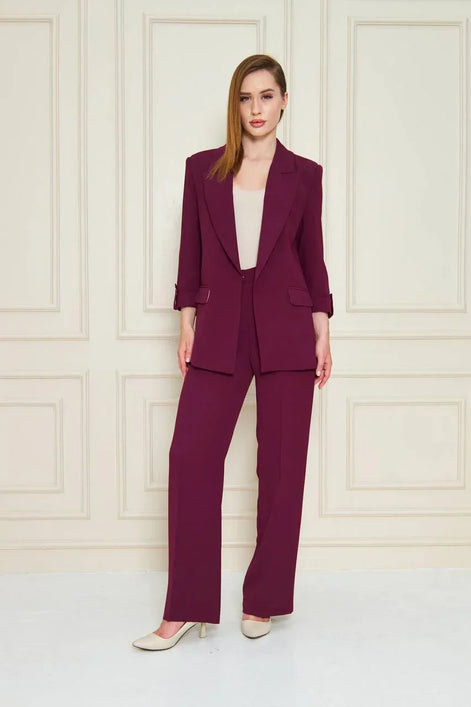 Plum Purple Crepe Suit