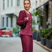 Plum Purple Skirt Suit