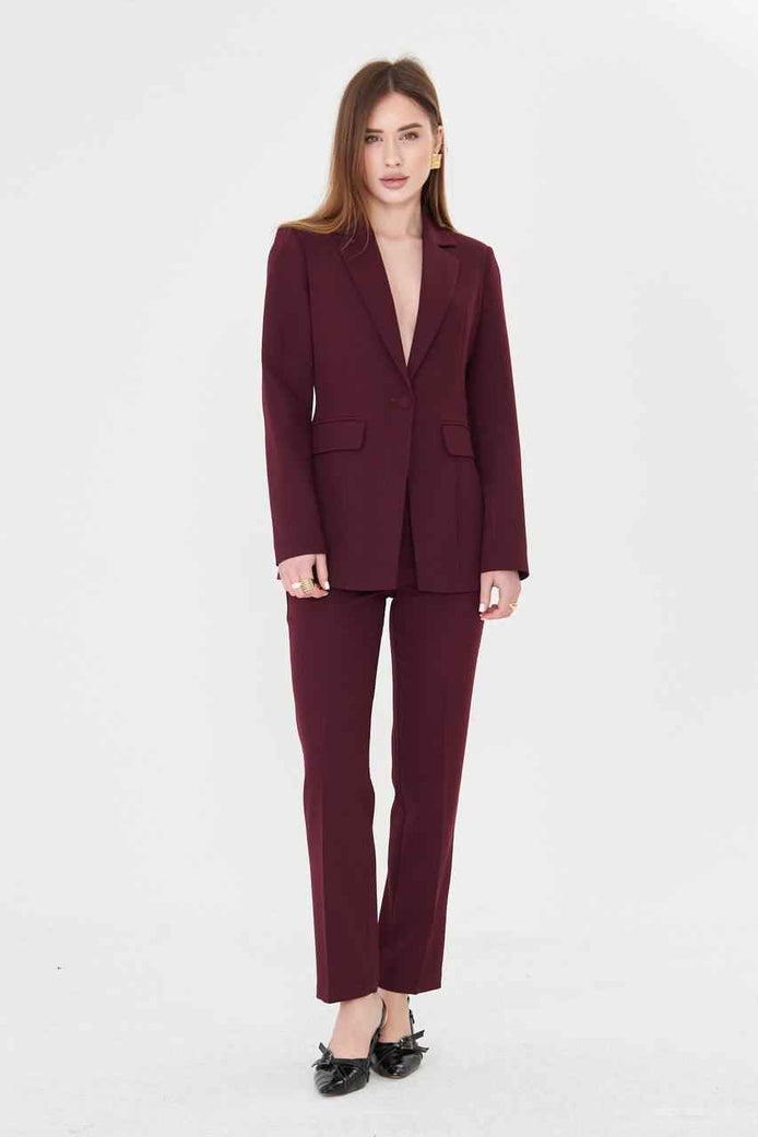 Conroe Women Burgundy Suit