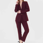 Conroe Women Burgundy Suit